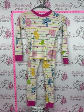 Care Bears Cream Striped Pajama Set with Pink Trim